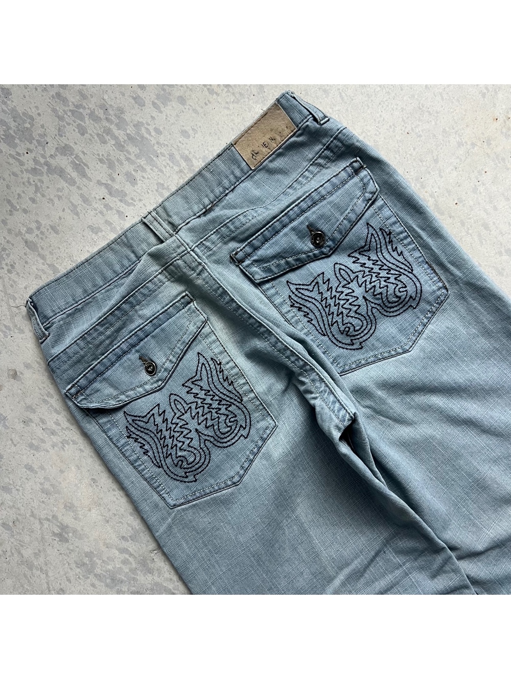 Y2K Vtg F.U.S.A.I. Jeans 34X32 (Fits 34X31) Focus USA Light Wash Denim Loose Fit - Picture 3 of 9